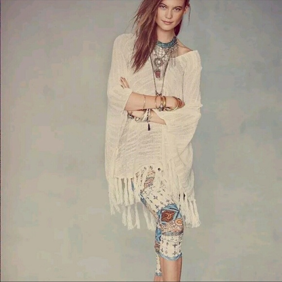 Free People Sweaters - NWOT:Free People Ease With Breeze Slub Knit Poncho